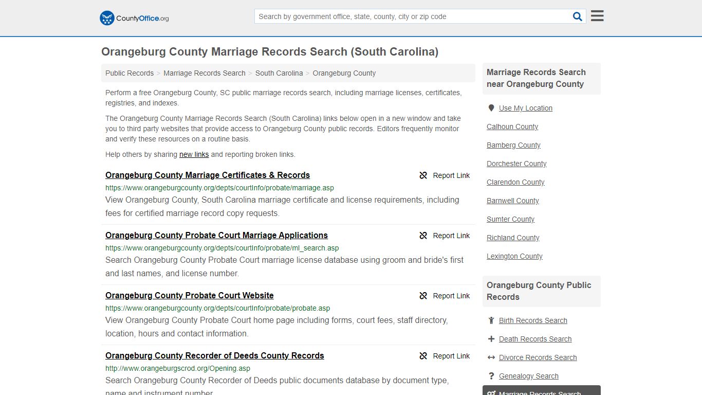Marriage Records Search - Orangeburg County, SC (Marriage ...
